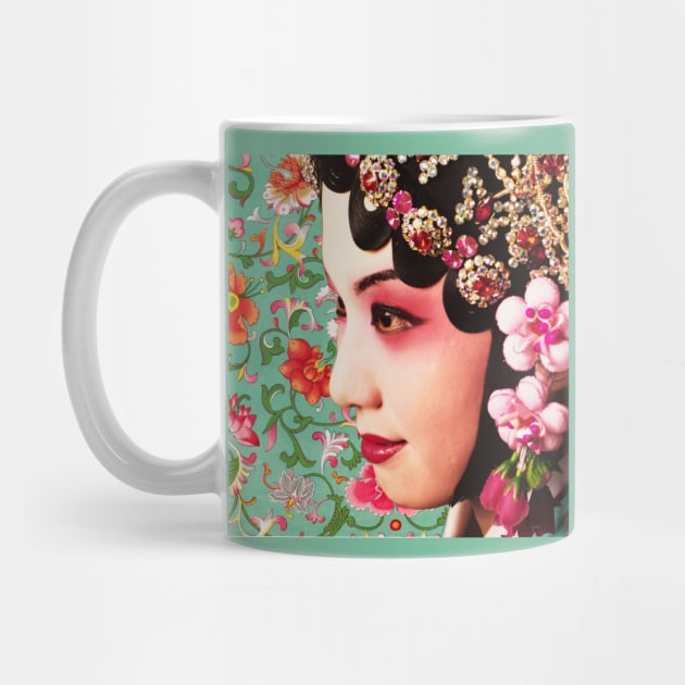 Chinese Opera Star with Vintage Flower Pattern- Hong Kong Retro by CRAFTY BITCH